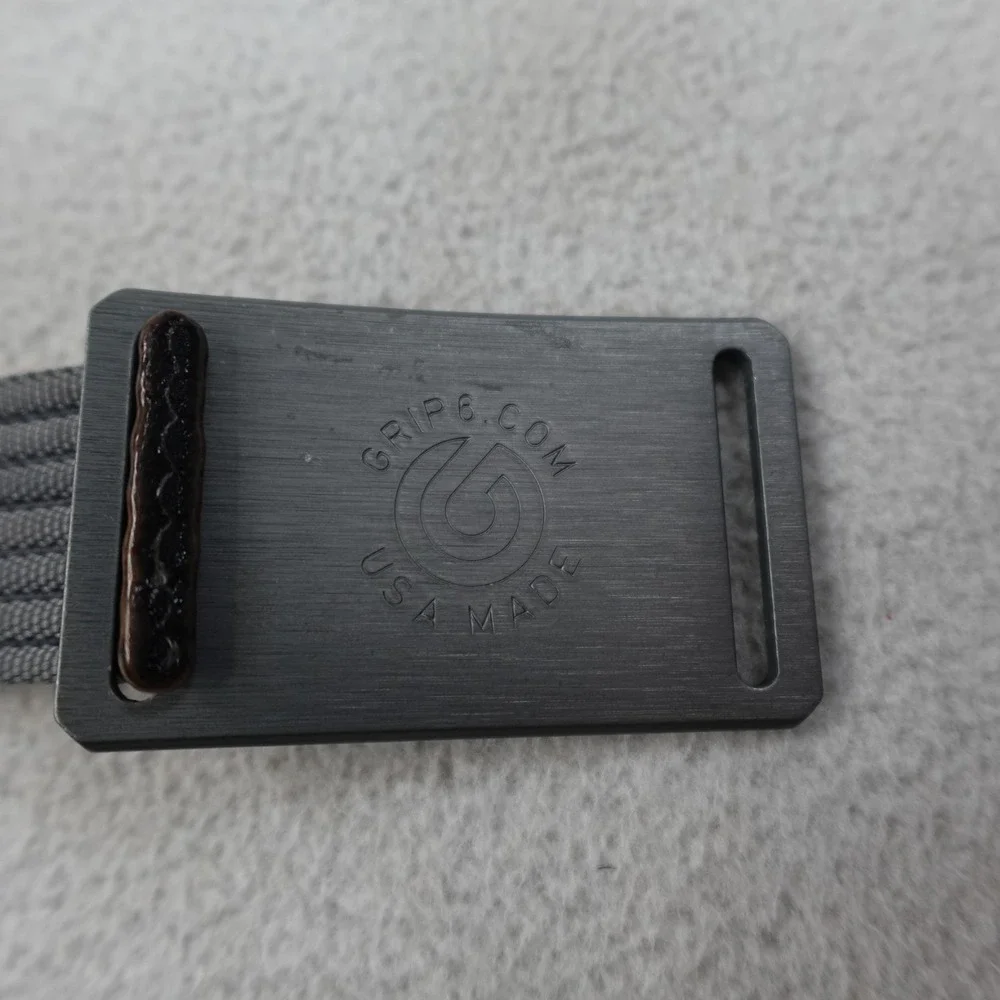 GRIP6 Belt Gray Nylon Webbing Floral Buckle USA Made Adjustable 34